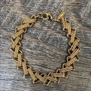 Monet Gold Tone Woven Chain Bracelet – Vintage Inspired